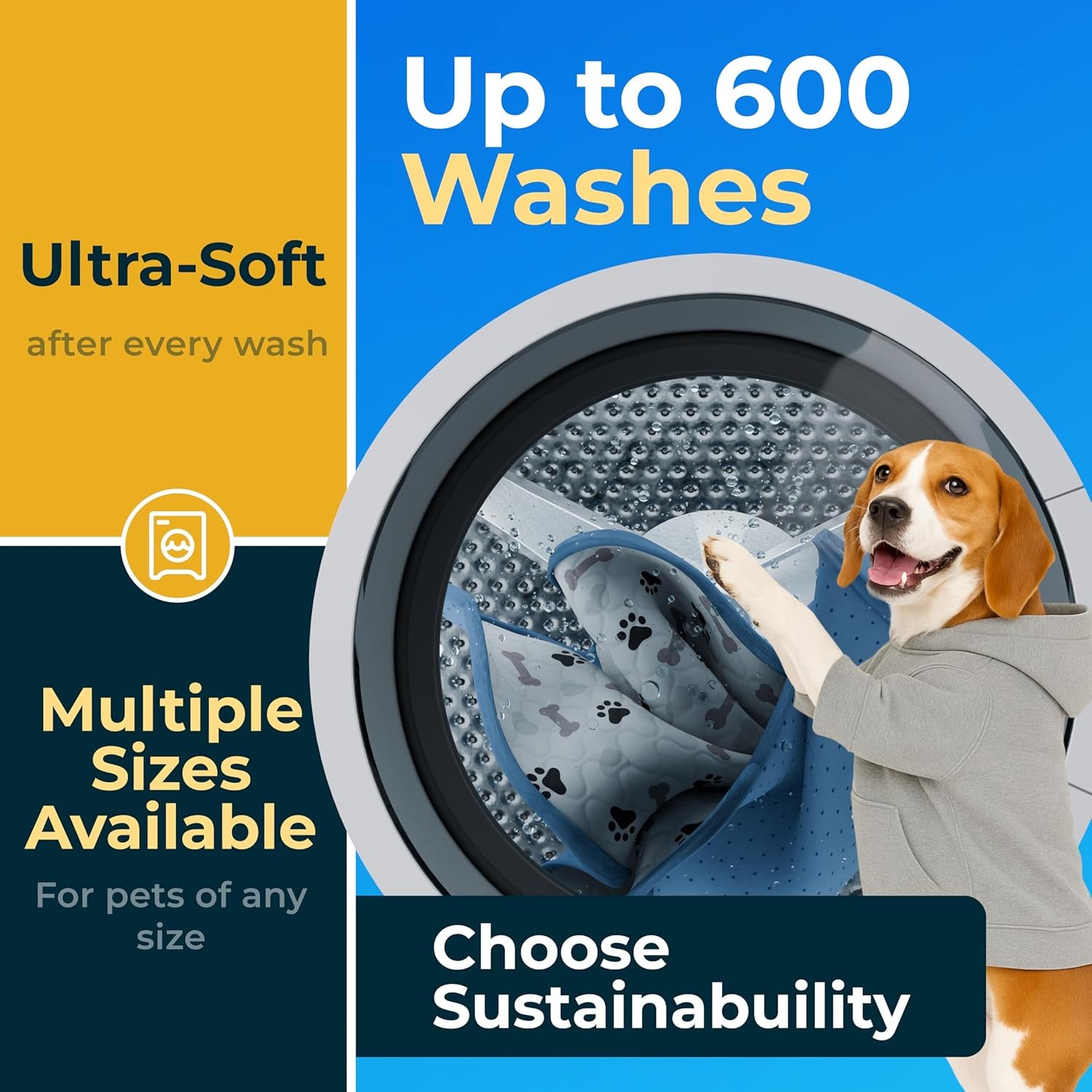 Washable Waterproof Dog Pee Pads - Reusable Anti-Slip Pet Training Pads for Puppy Playpen, Crate, and Whelping Box (Pack of 6 - 30x34 inches)