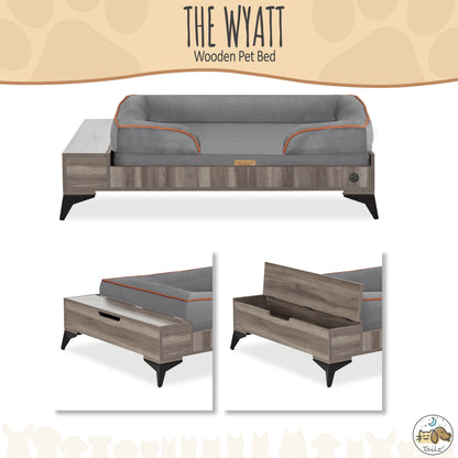 Wyatt Wooden Pet Bed with Mattress | Large to Extra Large Dog Bed, Greenguard Gold Certified
