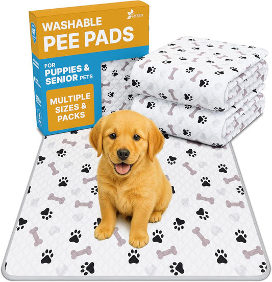 Washable Waterproof Dog Pee Pads - Reusable Anti-Slip Pet Training Pads for Puppy Playpen, Crate, and Whelping Box (Pack of 6 - 30x34 inches)