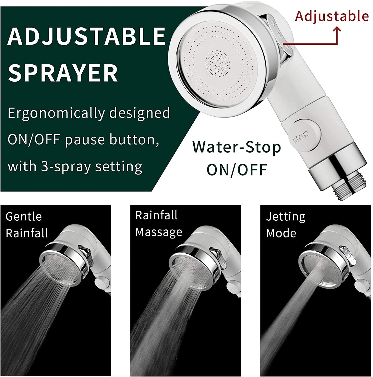 Sink Faucet Sprayer Attachment for Tub Faucets - Versatile Shower Head Set for Dog Bathing and Household Use in Laundry, Bathroom, and Kitchen